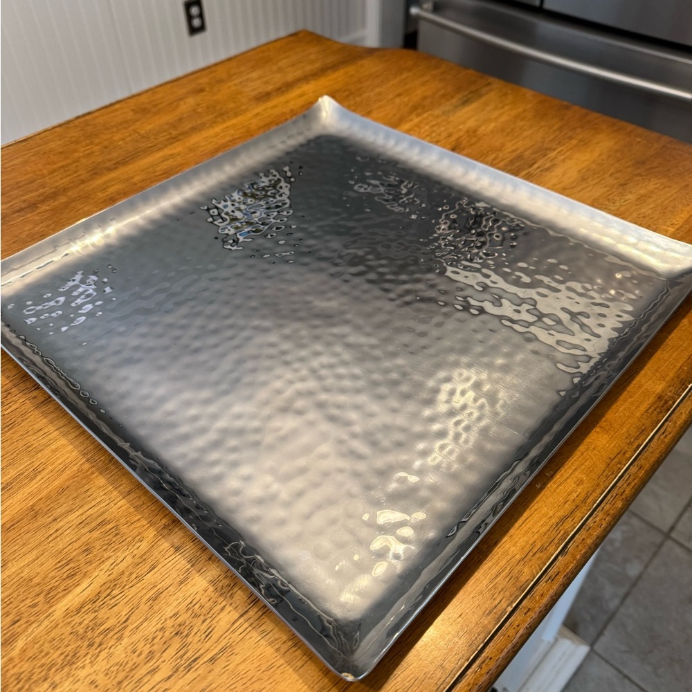 Silver Hammered Serving Tray